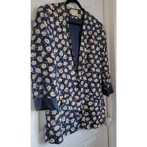 VINTAGE Country Sophisticates by Pendleton Womens Blazer Sz 16 Navy Blue Floral